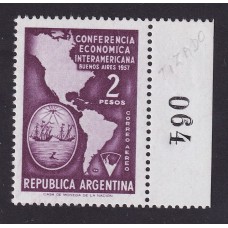 ARGENTINA 1957 GJ 1083A ESTAMPILLA PAPEL TIZADO NUEVA MINT U$ 6